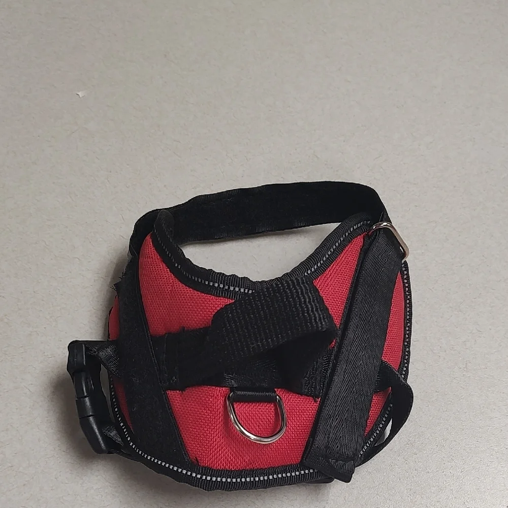 Dog Red And Black Harness